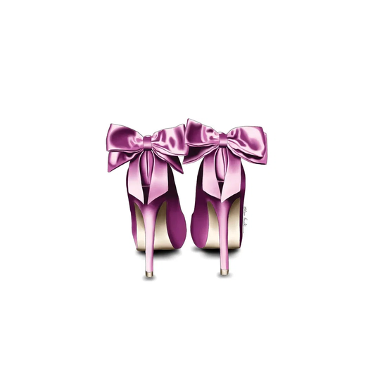 Satin Bow Heels by Elza Fouche - Wrapped Canvas Art Prints