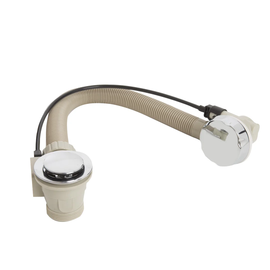 Round 7.6cm Chain and Stopper Waste Tub Drain With Overflow