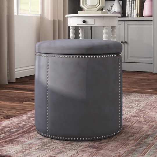 Jagger 55.88Cm Wide Round Pouffe Ottoman with Storage