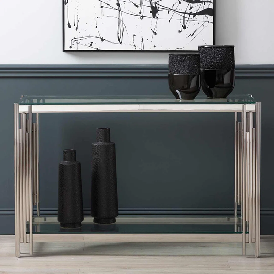 Console Table for Hallway Living Room Furniture, Slim Entryway Table with Shelf Space
