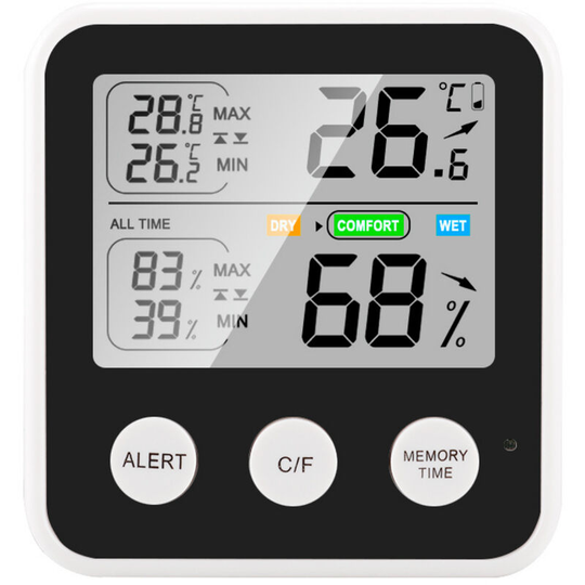 High Precision Magnetic Thermometer Hygrometer Digital Thermo-Hygrometer with lcd Screen °C/°F