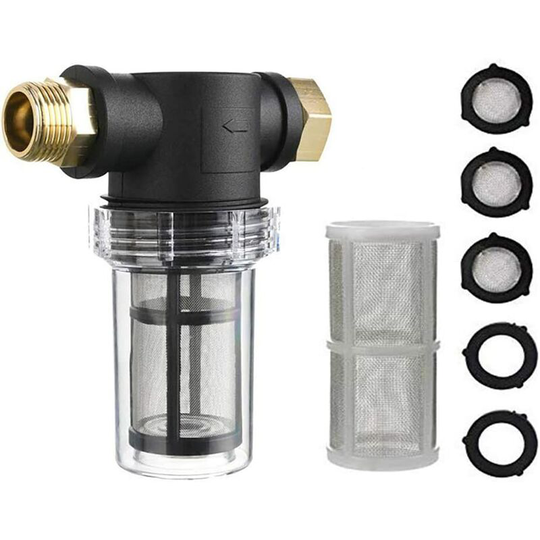 Soekavia - Sediment filter for 3/4 'garden hose for pressure washer - Nozzle for sediment filter for outdoor gardening - Water inlet filter - Garden