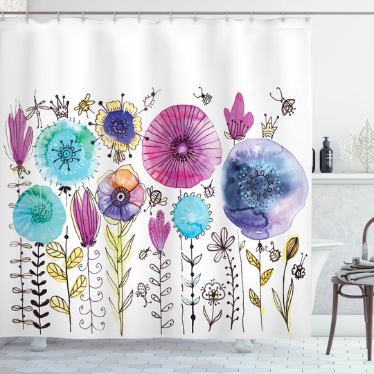 Binnix 13 Piece Polyester Shower Curtain Set