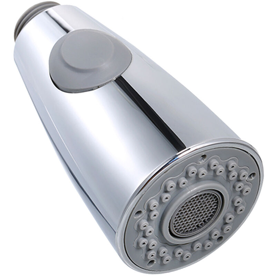Kitchen Sink Faucet Head 2-Function Pull Out Spray Head with Check Valve Replacement Part G1/2 Connections Polished Chrome