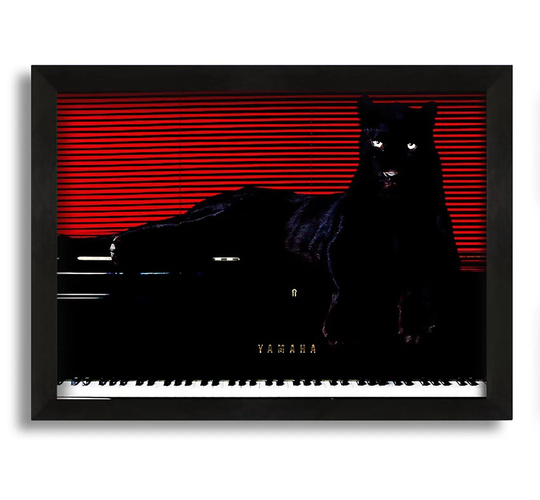 Black Panther Piano - Picture Frame Photograph on Canvas