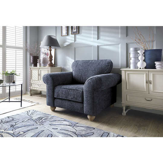 Ingrid Armchair in Dark Blue - color Dark Blue - Dark Blue