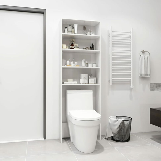 Asupermall - Washing Machine Cabinet High Gloss White 64x24x190 cm