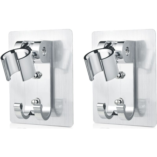 2 pieces of perforated free shower bracket, electroplating hook, traceless shower nozzle base, adjustable plumbing accessories