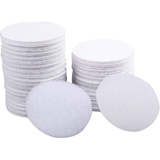 180 pcs Double Sided Hook Loop Dots Adhesive Sticky Back Coins Self Adhesive Fastener Interlocking Tape for Couch Cushions,Carpet, Stair Treads