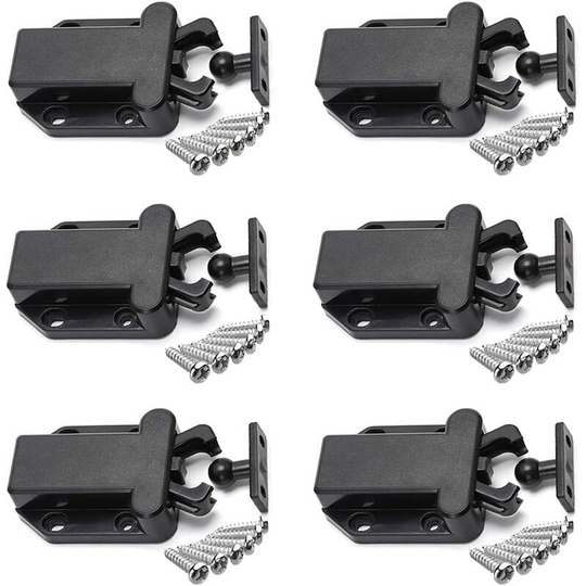 Perlerare - Touch Release Cabinet Latches 6 Pieces Push to Open Non Magnetic Drawer Latches Cabinet Closet Furniture Door Cabinet Touch Latch