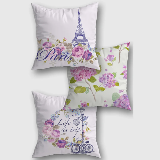 Eidson 3 Piece 100% Micro Honeycomb Fabric Zip Square Pillowcase Set