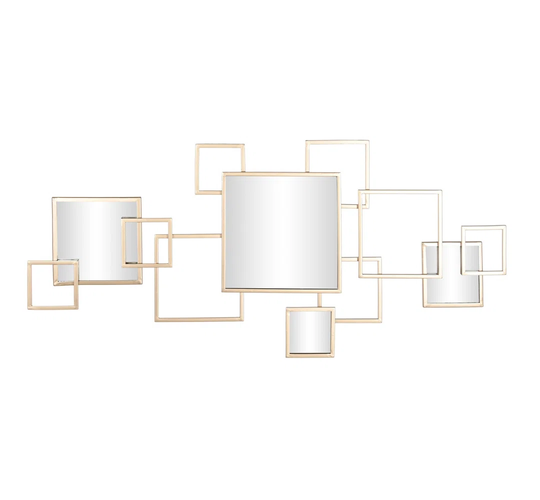 Kriene Metal Framed Wall Mounted Accent Mirror in Gold