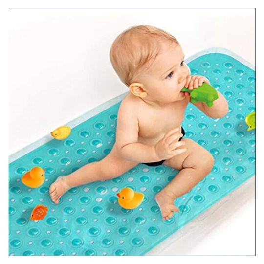 Perlerare - Non-Slip Bath Mat, Mildew Proof, Extra Long Mechanical Bath Mat, Non-Slip Bath Mat with Suction Cup, 40' x 16' (Green)