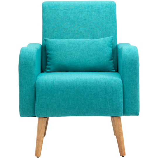 Nordic Leisure Lounge Sofa Accent Chair with Pillow for Bedroom Teal - Teal green - Homcom