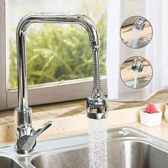 Bett Faucet Aerator, 360 ° Rotating Faucet, Adjustable Water Saving Filter Ejector, Used For Kitchen And Bathroom Flexible Faucet Nozzle Head (Long)