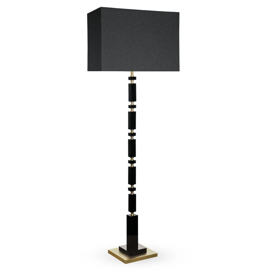 Hughson 157 cm Black Crystal Gold Floor Lamp Brick