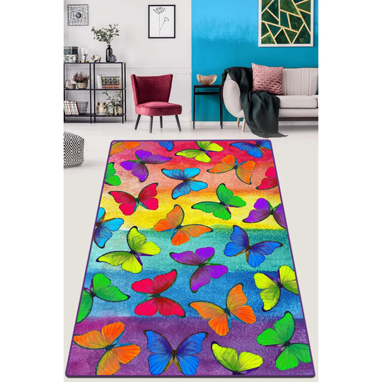 Cheung Farfalle Power Loom Pink/Blue/Purple Rug