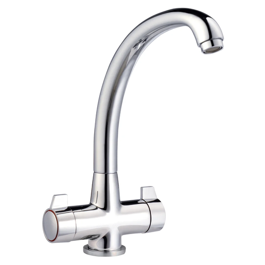 Metering Twin Lever Monobloc Kitchen Tap