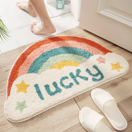 Bathroom Mat, Extra Soft Absorbent, Non-Slip Bath Mat, Mat for Tub Shower Bathroom, 17.8 x 29 Inches, Lucky