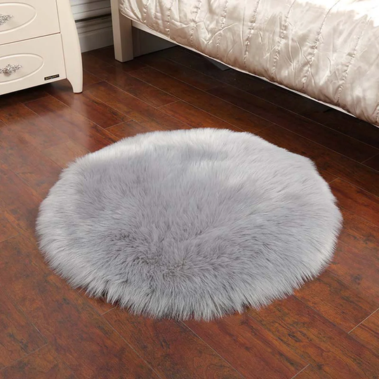 Randlett Handmade Shag Sheepskin Grey Rug