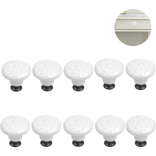 10pcs ceramic knobs, vintage cabinet door knobs, drawer knobs, ceramic door knobs, drawer knobs, dresser knobs, drawer knob set