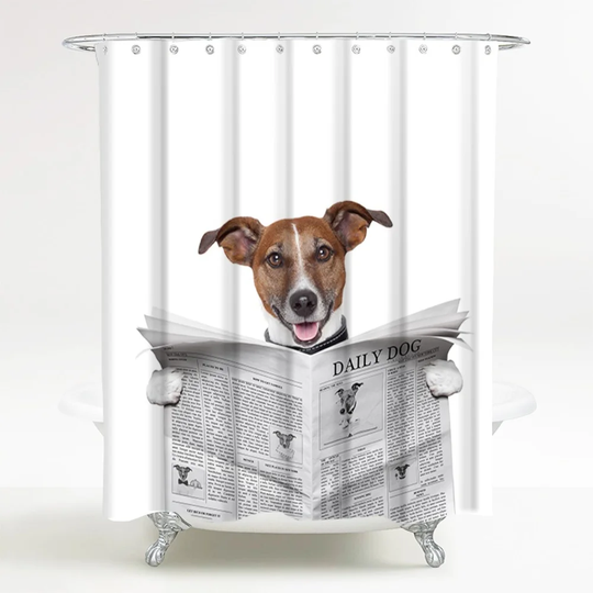 Newspaper Polyester Shower Curtain