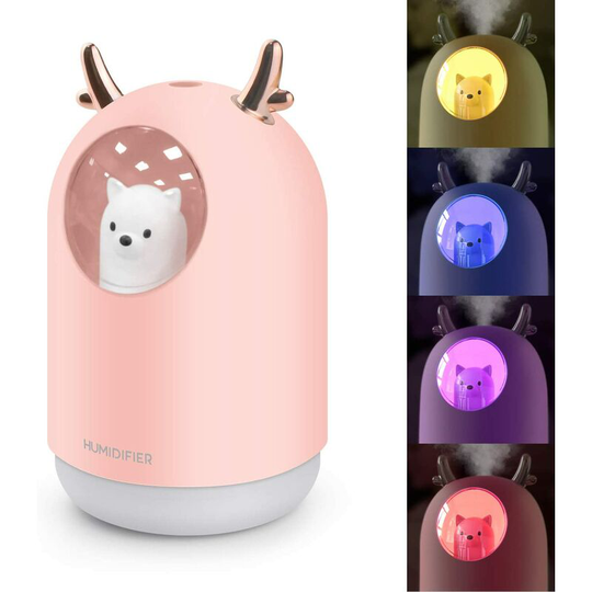 Ilovemilan - Mini Air Humidifier 300ML, Shanmei usb Portable Quiet Baby Home Air Humidifier, with Auto Shut Off and Night Light Function for Bedroom,