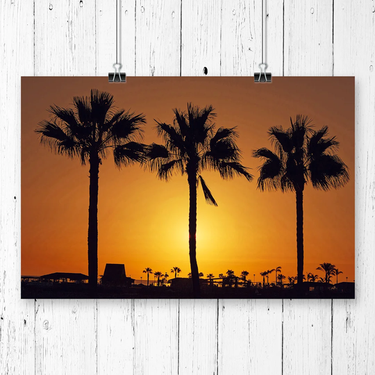 'Landscape Sunset Palm Trees' Graphic Art