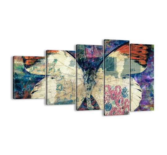 'Subtle Fragility' - 5 Piece Unframed Graphic Art Print Set on Canvas