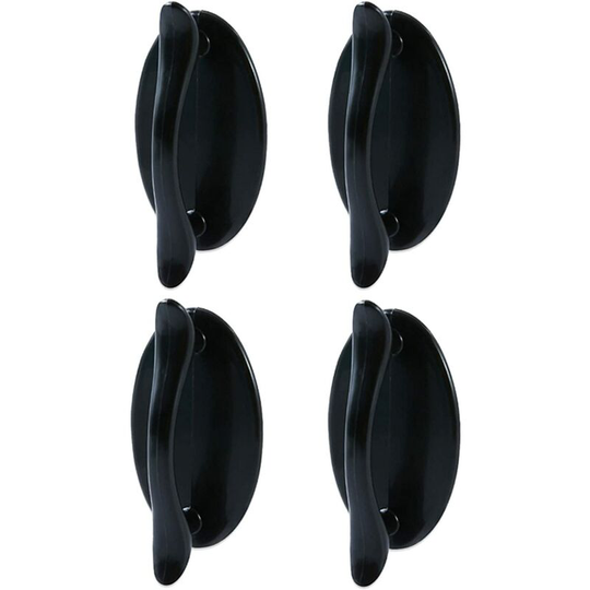 4 Pack Self Adhesive Pull Handle Plastic Drawer Handles Self Stick Door Handle Black Plastic Pull Handle for Cabinets Drawers Furniture Chest