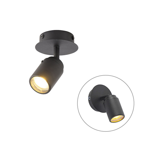 Qazqa - Modern bathroom spot black IP44 - Ducha - Black