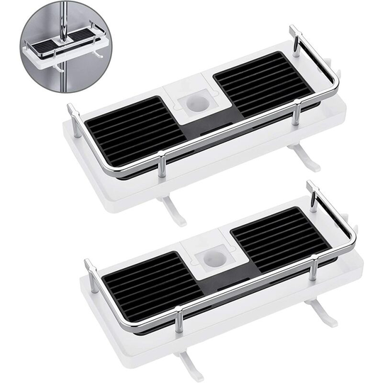 Shower Caddy, Shower Organizer No Drilled Shower Holder, Bathroom Holder, Shower Bar 22mm-25mm - 2 Pack