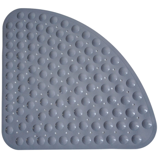 Betterlife Bathtub Non-Slip Shower Mat with Drain Hole for Shower or Bath, pvc Triangle Bath Mat 54 x 54 cm, Grey, 1 pcs