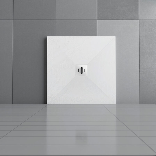 800x800mm Anti-Slip Slate Effect stainless steel strip Drain cover Square Shower Tray & Base +Waste Trap