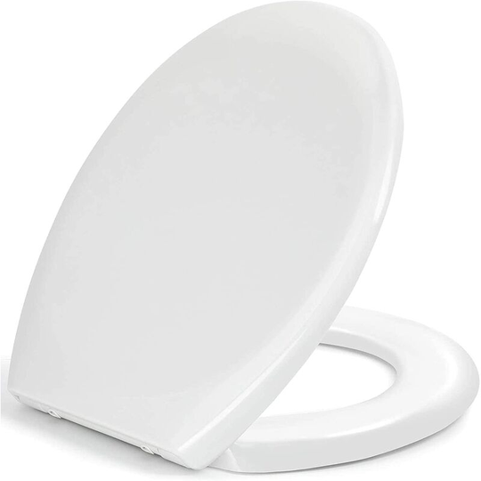 Toilet Seat, Soft Close Toilet Seat White with Quick Release for Easy Clean, Top Fixing, Stay Tight Toilet Lid Oval Shape, Heavy Duty