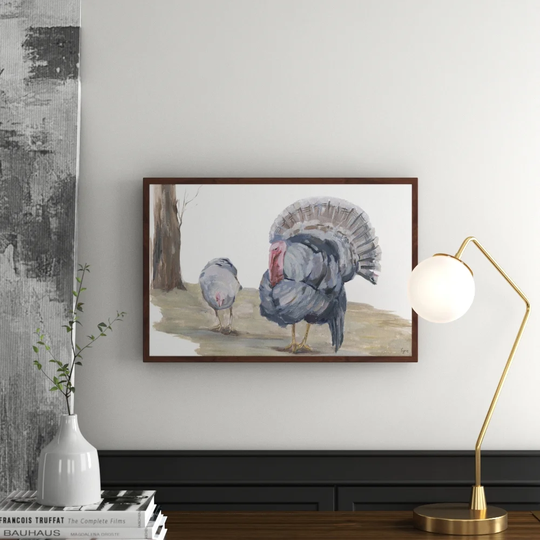 'Strutting Turkey' Framed Oil Painting Print