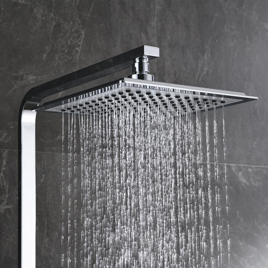 9 Inch Square Thermostatic Shower Mixer 2 Heads Luxury