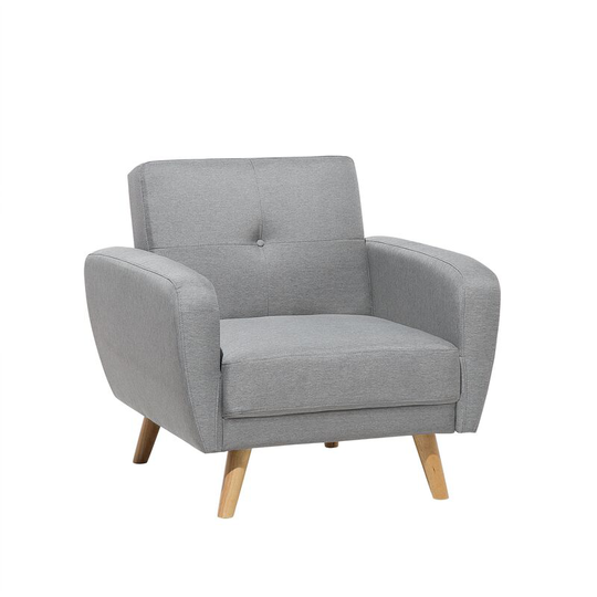 Beliani - Modern Retro Armchair Adjustable Back Grey Fabric Tufted Florli - Grey