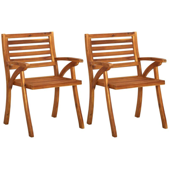 Garden Chairs 2 pcs Solid Acacia Wood FF310629_UK - Topdeal