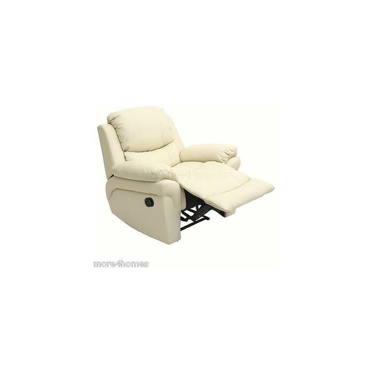Madison leather recliner armchair sofa home lounge chair reclining GAMING[Cream]
