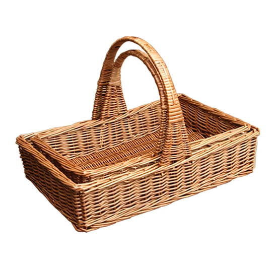 Large Garden Wicker 2 Piece Basket Set