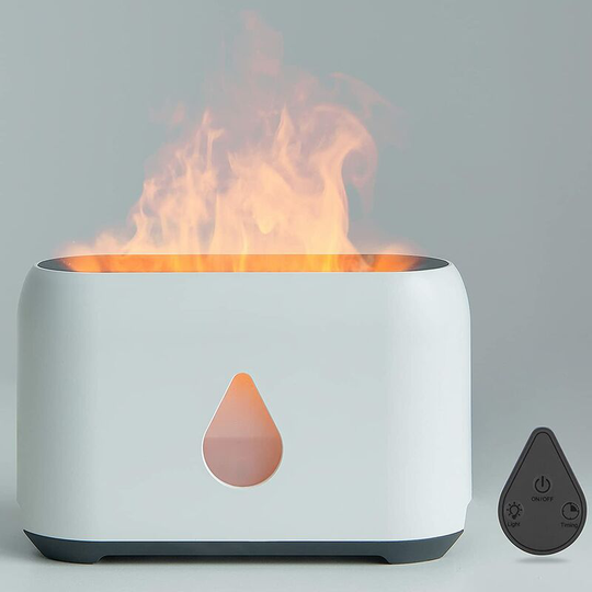 Perlerare - Essential Oil Diffuser with Flame Effect Light - Air Humidifier with 3 Timers and Adjustable Brightness - Diffuser with Remote Control,
