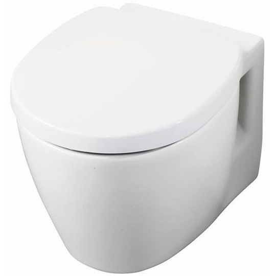 Concept Space Compact Wall Hung Toilet - Standard Seat and Cover White - Ideal Standard