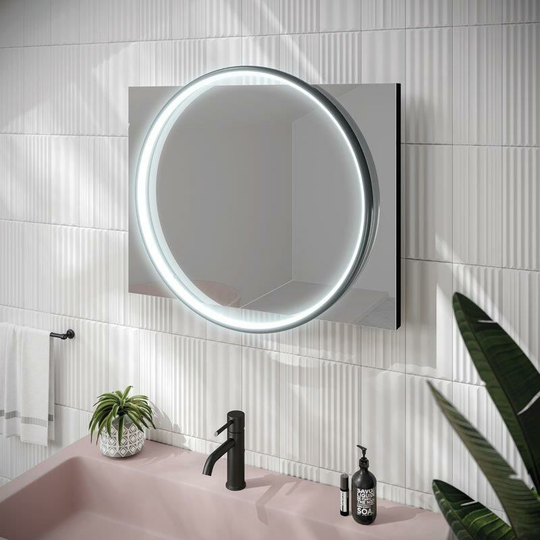 HIB - Solas 60 led Illuminated Mirror - 600mm Wide - Black Frame - 79520600 - Black