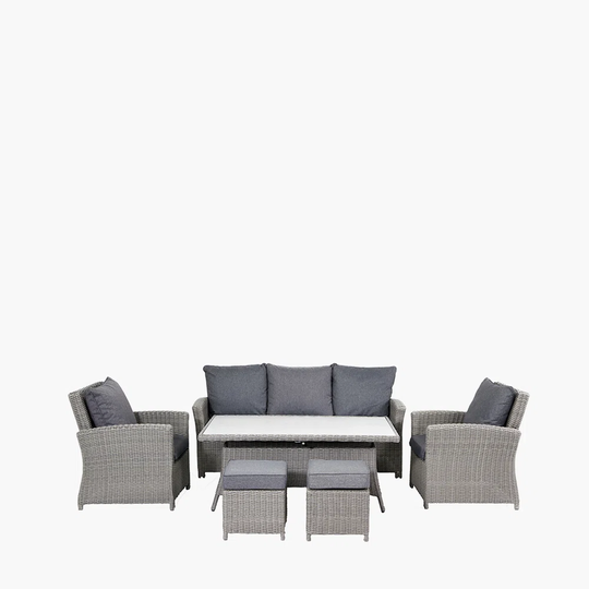 Aarjun 7 Seater Rattan Effect Sofa Set