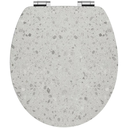 Stone effect mdf seat with light grey veneer - Grey - Accents