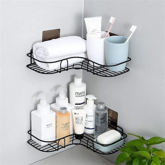 Corner Shower Caddy Storage Bathroom Organizer Storage, Shower Organiser Rack Bathroom Corner Shelves No Drilling Stainless Steel 2 Packs