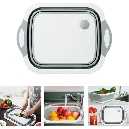 Cutting board, high quality cutting board plastic, storage of fruit and vegetables, foldable cutting board with drain plug, breakfast board, camping