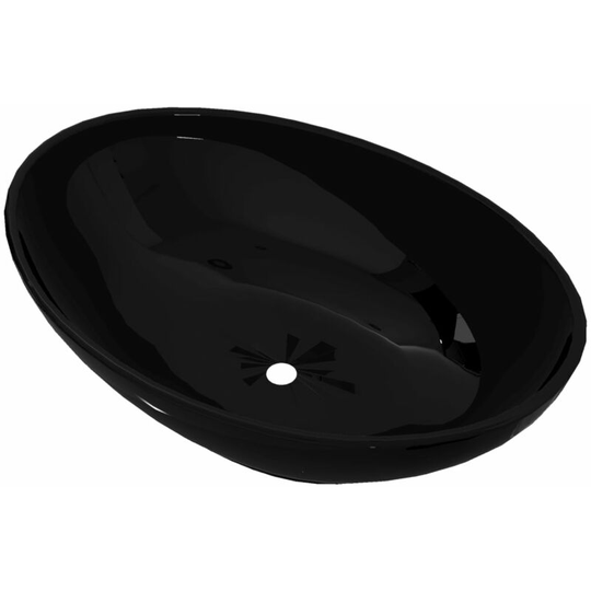 Vidaxl - Luxury Ceramic Basin Oval-shaped Sink Black 40 x 33 cm Black