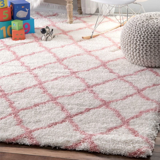 Longlier Shaggy White Rug